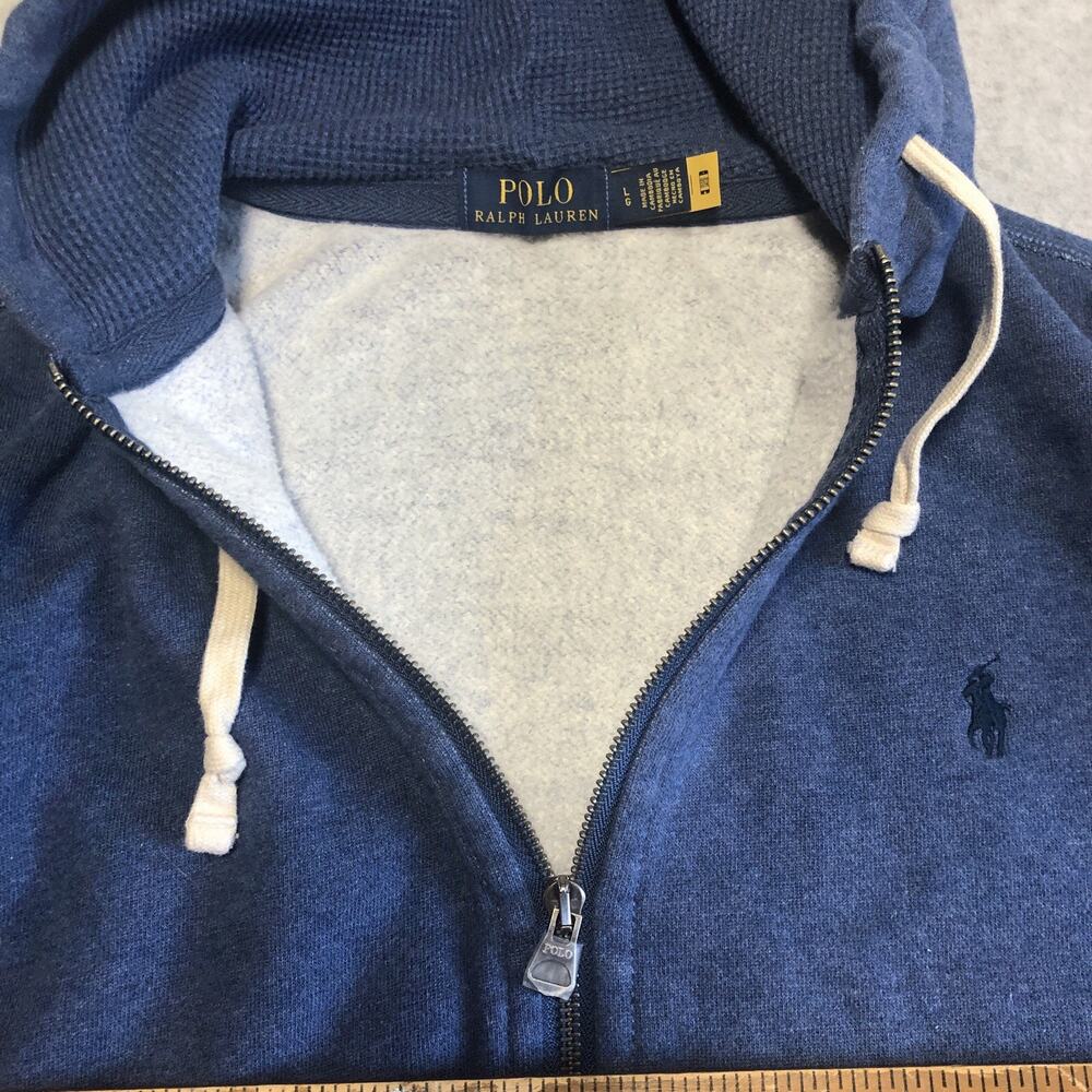 Polo Ralph Lauren Jacket Mens Size Large Hooded Full Zip Sweatshirt Preppy - Picture 10 of 13